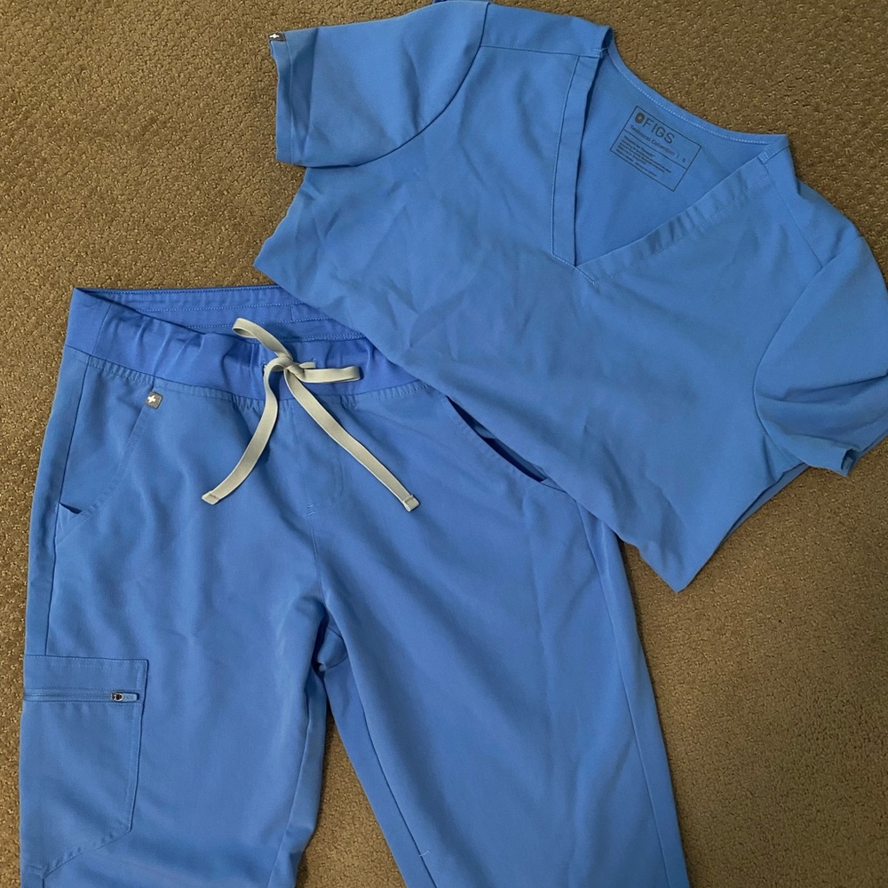 Ceil blue FIGS scrub set